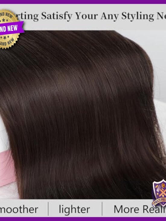 13x6 Lace Front Synthetic Wig, Long Straight Layered Style, HD Transparent Lace main image 5